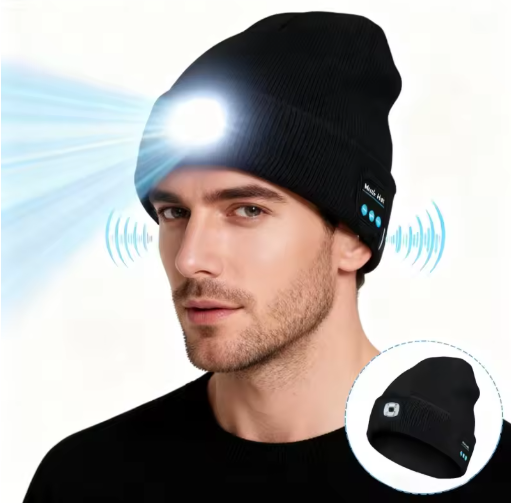 Gorra bluetooth con linterna